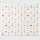 Giraffe Wrapping Paper Pink (Es ist ein Mädchen) Geschenkpapier (Flach)
