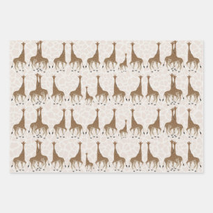 Giraffe Wrapping Paper Sheets Geschenkpapier Set