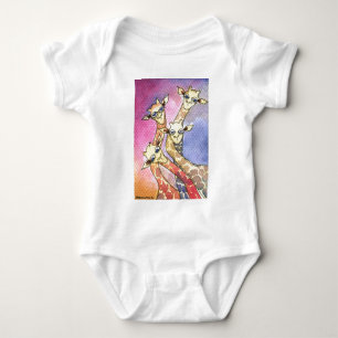 Giraffe Wtercolor Funny Animal Baby Strampler