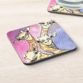 Giraffe Wtercolor Funny Animal Untersetzer (Linke Seite)