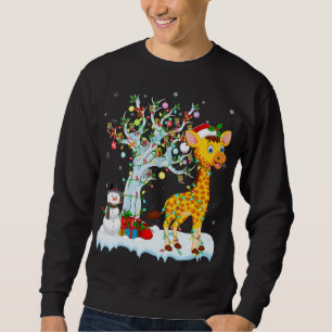 Giraffe Xmas Element Tree Lighting Giraffe Christm Sweatshirt