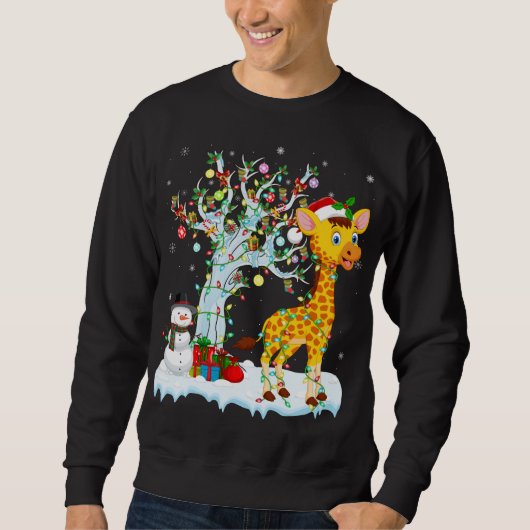 Giraffe Xmas Element Tree Lighting Giraffe Christm Sweatshirt (Vorderseite)