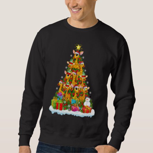 Giraffe   Xmas Holiday   Giraffe Christmas Tree Sweatshirt (Vorderseite)
