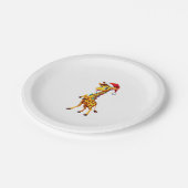 Giraffe Xmas Lighting Funny Santa Giraffe Christma Pappteller (Schrägansicht)