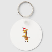 Giraffe Xmas Lighting Funny Santa Giraffe Christma Schlüsselanhänger (Vorderseite)