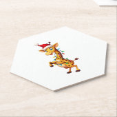 Giraffe Xmas Lighting Funny Santa Giraffe Christma Untersetzer (angewinkelt)