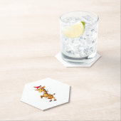 Giraffe Xmas Lighting Funny Santa Giraffe Christma Untersetzer (Vor Ort)