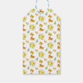 Giraffe Yellow Floral Baby Dusche Danke Geschenkanhänger (Rückseite)