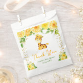 Giraffe Yellow Floral Baby Dusche Danke Geschenktütchen (Ausgeschnitten)