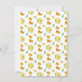 Giraffe Yellow Floral Baby Dusche Dankeskarte (Rückseite)