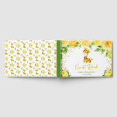 Giraffe Yellow Floral Baby Dusche Gästebuch (Voll)