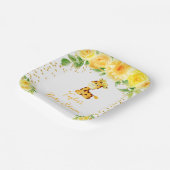 Giraffe Yellow Floral Baby Dusche Pappteller (Gewinkelt)