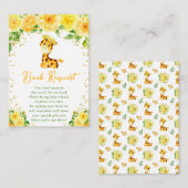 Giraffe Yellow Floral Baby Shooting Book Request Begleitkarte (Vorne/Hinten)