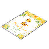 Giraffe Yellow Floral Baby Shooting Guest Book Notizblock (Linke Seite)