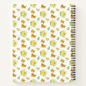 Giraffe Yellow Floral Baby Shooting Guest Book Notizblock (Rückseite)