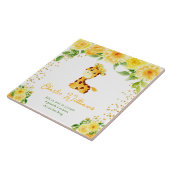 Giraffe Yellow Floral Birth Statistics Fliese (Seite)