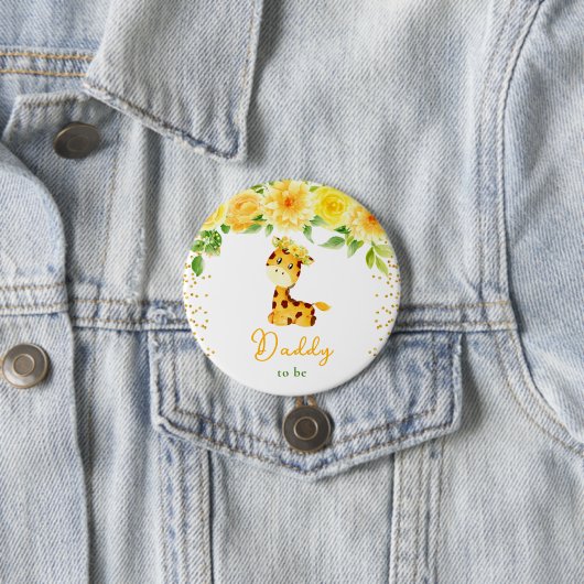 Giraffe Yellow Floral Daddy soll sein Button (Beispiel)