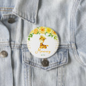 Giraffe Yellow Floral Mommy to be Button (Beispiel)