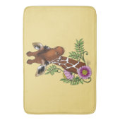 Giraffe Yellow Portrait-Blume Badematte (Vorderseite Vertikal)