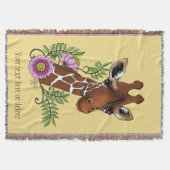 Giraffe Yellow Portrait-Blume Decke (Vorderseite)