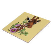 Giraffe Yellow Portrait-Blume Fliese (Seite)