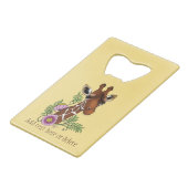 Giraffe Yellow Portrait-Blume Geldbeutel Flaschenöffner (Vorderseite Schrägansicht)