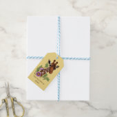 Giraffe Yellow Portrait-Blume Geschenkanhänger (Mit Garn)
