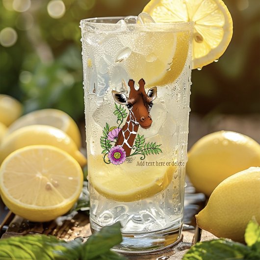 Giraffe Yellow Portrait-Blume Glas