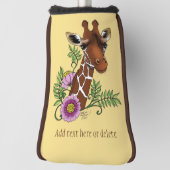 Giraffe Yellow Portrait-Blume Golf Headcover (Rotieren 90)