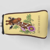Giraffe Yellow Portrait-Blume Golf Headcover (Vorderseite)