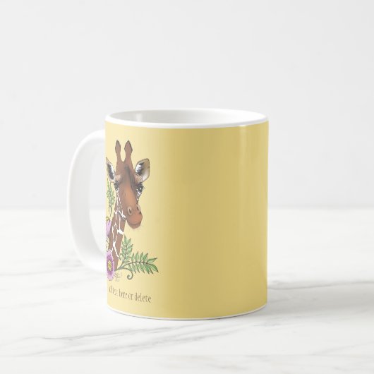 Giraffe Yellow Portrait-Blume Kaffeetasse (Vorderseite Links)