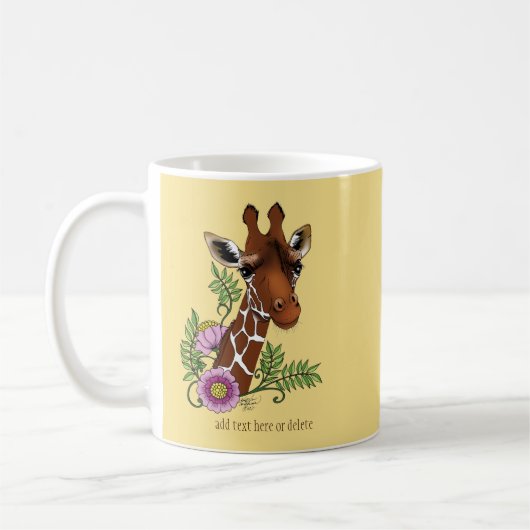 Giraffe Yellow Portrait-Blume Kaffeetasse (Links)