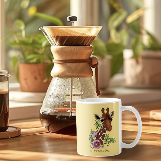 Giraffe Yellow Portrait-Blume Kaffeetasse