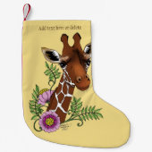 Giraffe Yellow Portrait-Blume Kleiner Weihnachtsstrumpf (Vorderseite)