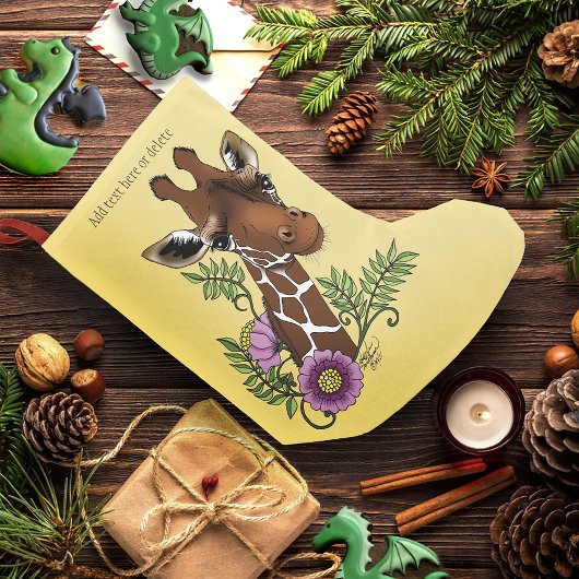 Giraffe Yellow Portrait-Blume Kleiner Weihnachtsstrumpf