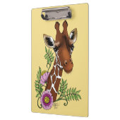 Giraffe Yellow Portrait-Blume Klemmbrett (Links)