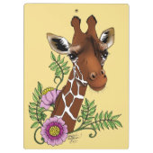 Giraffe Yellow Portrait-Blume Klemmbrett (Rückseite)