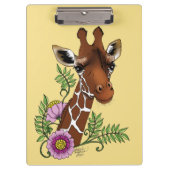 Giraffe Yellow Portrait-Blume Klemmbrett (Vorderseite)