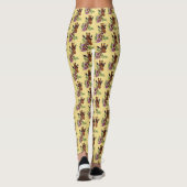 Giraffe Yellow Portrait-Blume Leggings (Rückseite)