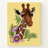 Giraffe Yellow Portrait-Blume Notizblock (Rückseite)