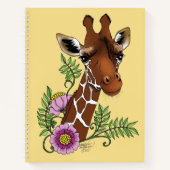 Giraffe Yellow Portrait-Blume Notizblock (Vorderseite)