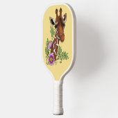 Giraffe Yellow Portrait-Blume Pickleball Schläger (Links)