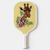 Giraffe Yellow Portrait-Blume Pickleball Schläger (Vorderseite)
