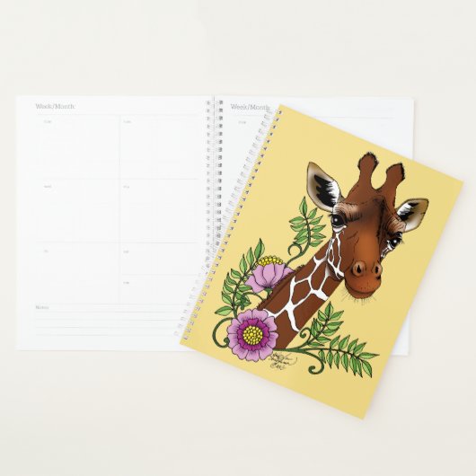 Giraffe Yellow Portrait-Blume Planer (Anzeige)
