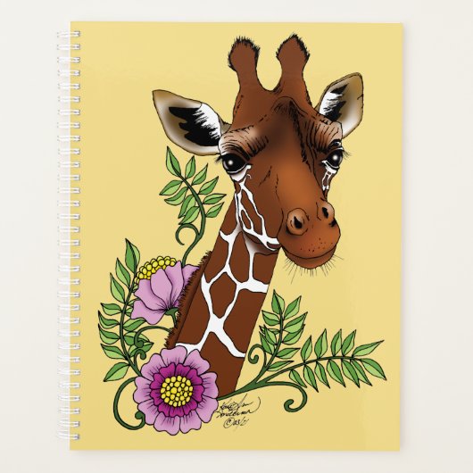 Giraffe Yellow Portrait-Blume Planer (Vorderseite)