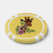 Giraffe Yellow Portrait-Blume Pokerchips (Einzeln)