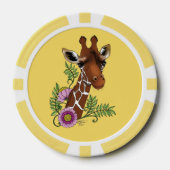 Giraffe Yellow Portrait-Blume Pokerchips (Vorderseite)
