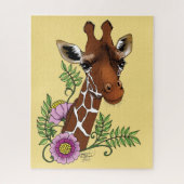 Giraffe Yellow Portrait-Blume Puzzle (Vertikal)