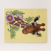 Giraffe Yellow Portrait-Blume Puzzle (Horizontal)