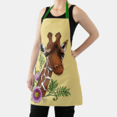Giraffe Yellow Portrait-Blume Schürze (InSitu)